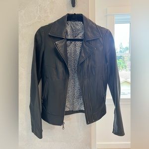 XS black leather jacket; Kenna T, genuine leather